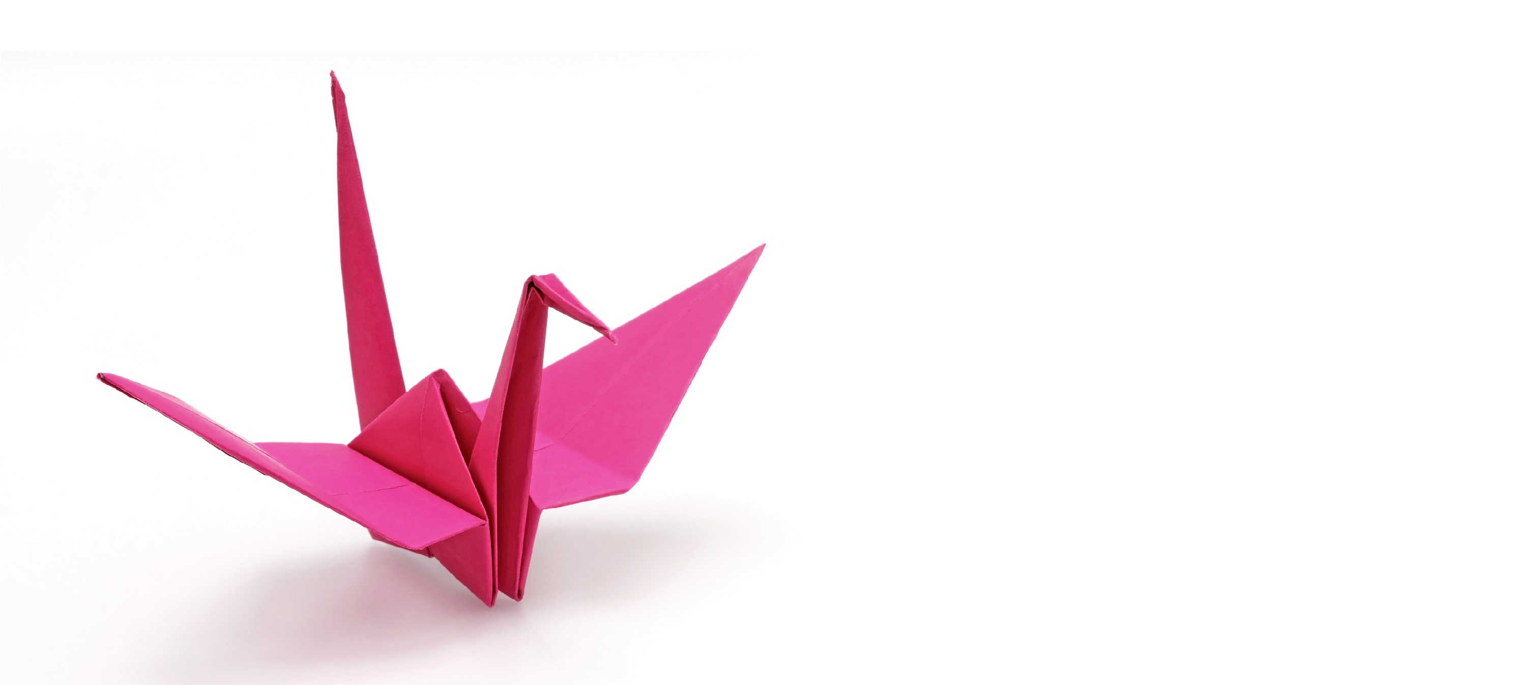 pink origami bird